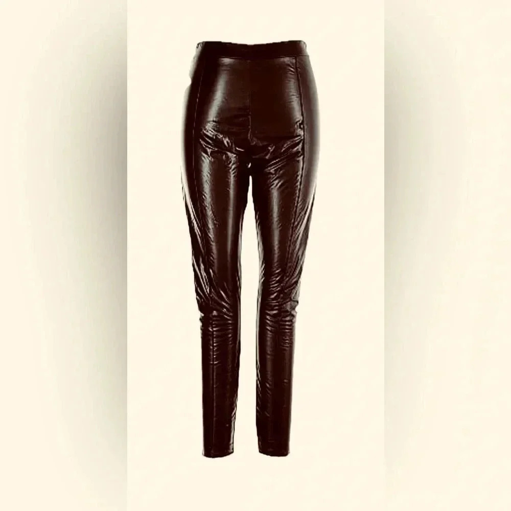 Brown Streetwear Society medium faux leather pants